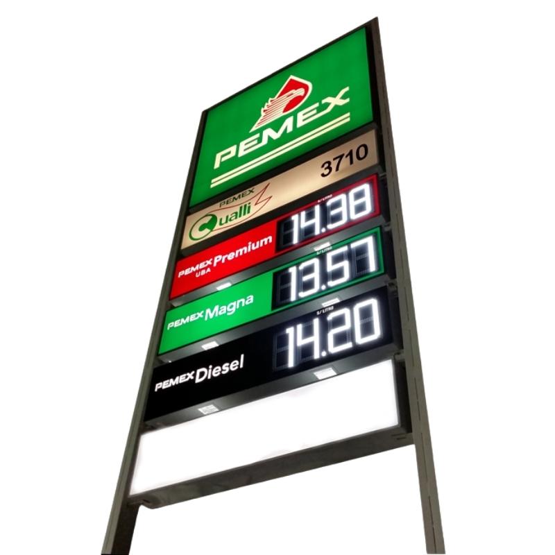 Preciador LED para gasolineras Anuncio Elevado