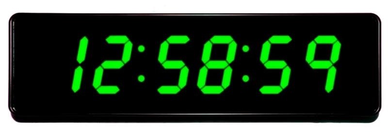 Reloj LED Números Verdes Grandes con Segundos