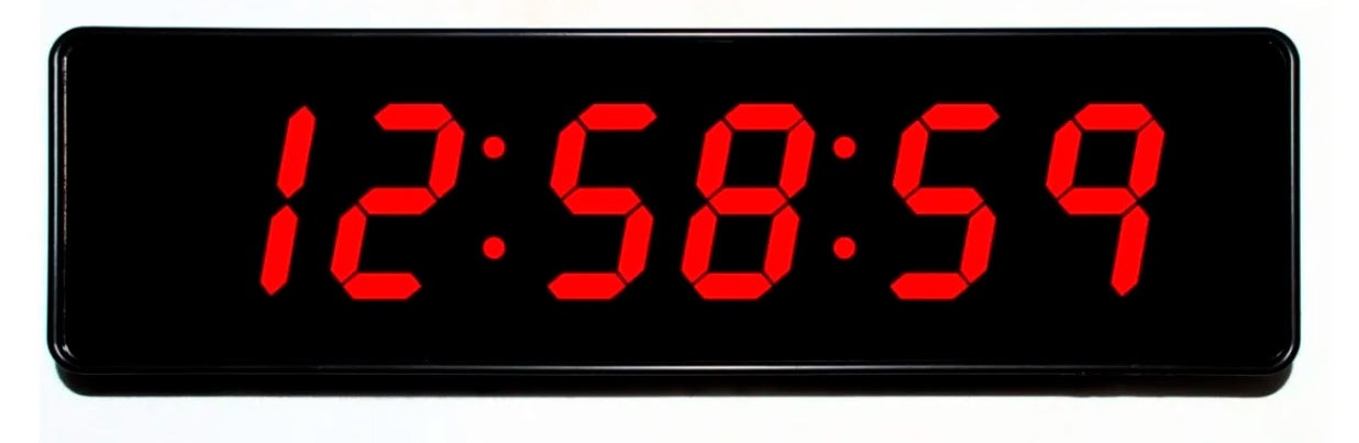 Reloj LED Números Rojos Grandes con Segundos