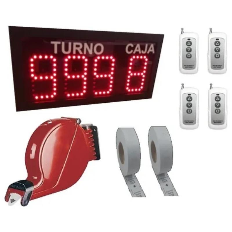 Toma turnos LED de 4 digítos