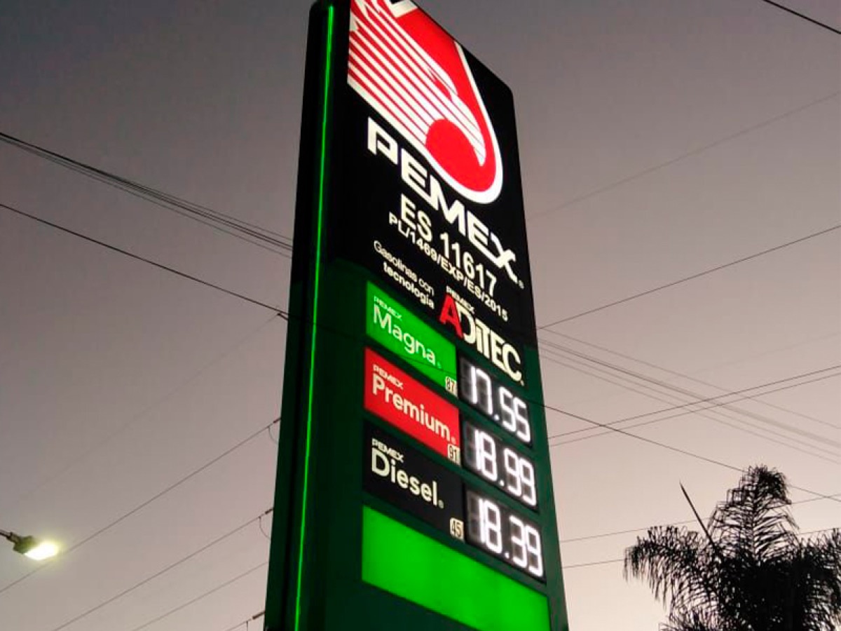Preciador LED para Gasolinera PEMEX